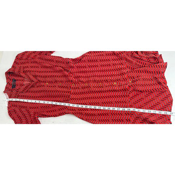 Scotch & Soda Allover Summer Shirtdress Red Black Chevron Knee Length Retro XS - Picture 9 of 11